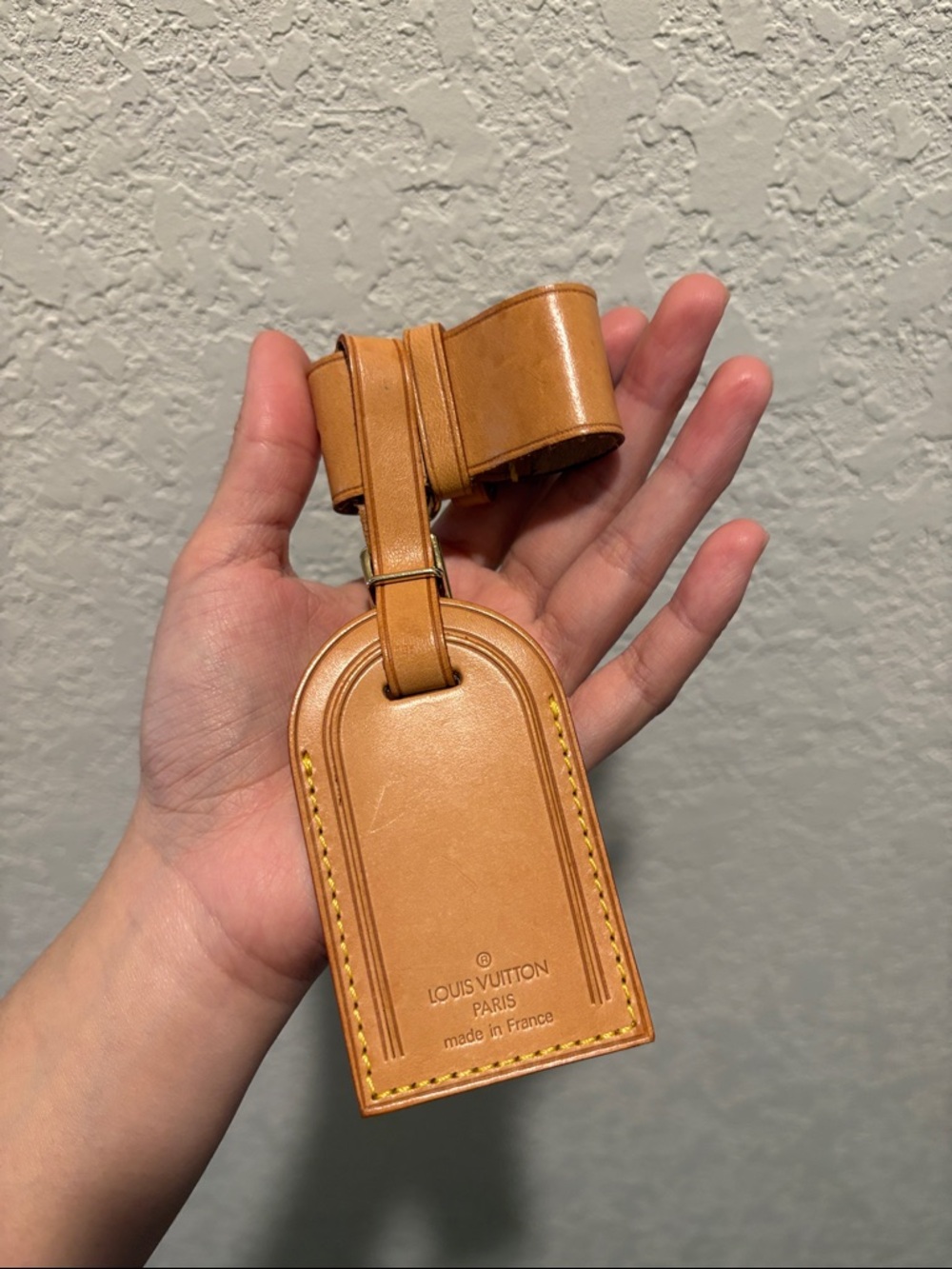Louis Vuitton Tan Leather Luggage Tag - Picture 6 of 6